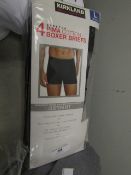 Kirkland 4 Pack Pima Cotton Boxer Briefs. Size Large. New & Packaged