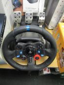 Logitech G29 steeroing wheel and peddle controls for a Playstation, unchecked and not boxed