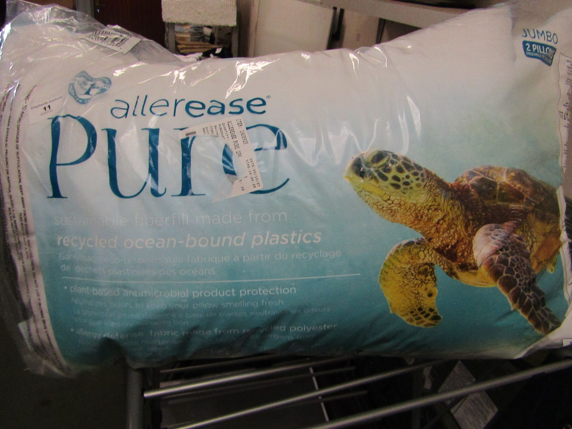 Allerease Pure Pillow. Fibre Filled. Unused