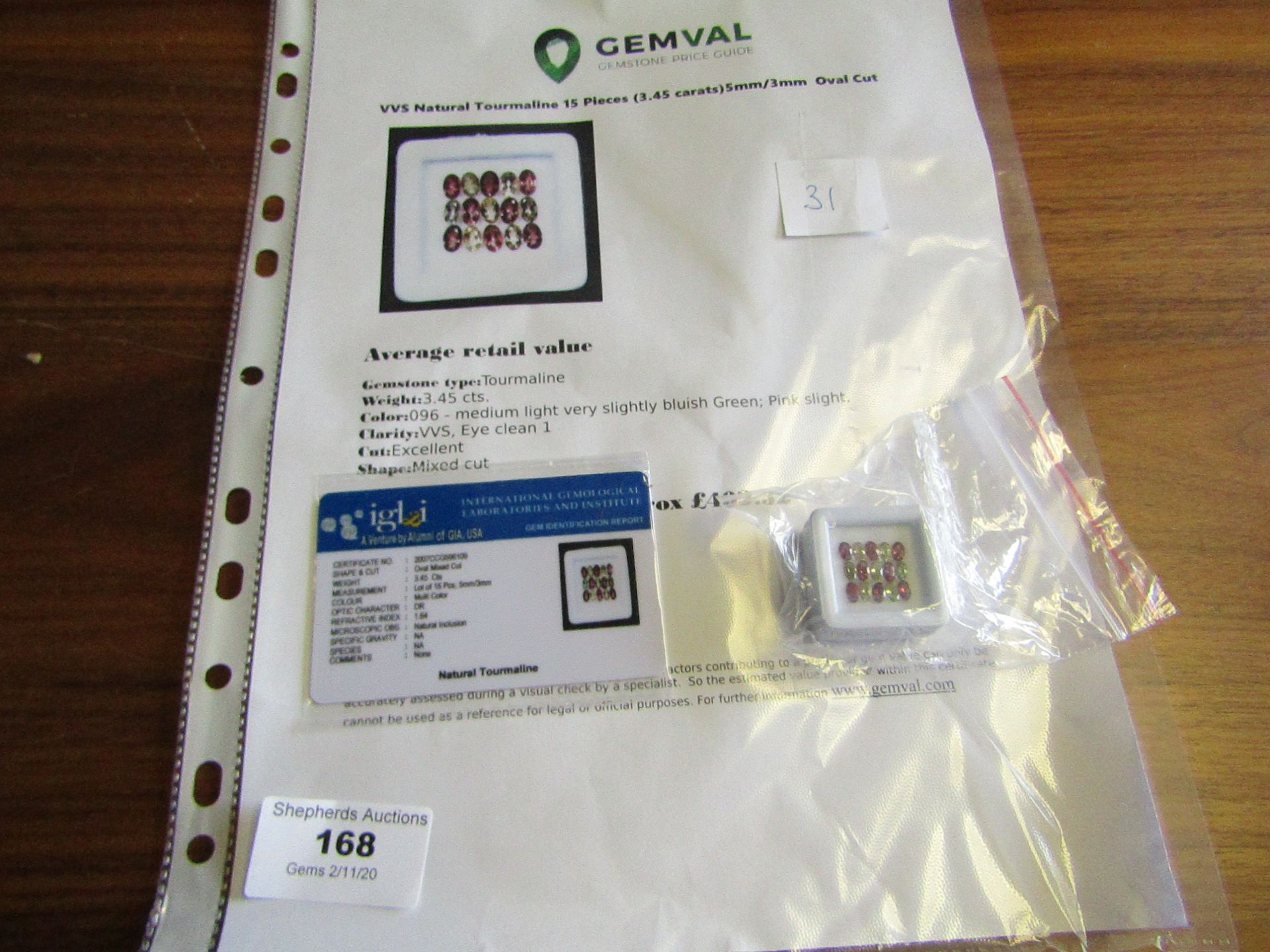 Natural Tourmaline - 3.45 carats - 15 pieces - Average retail value £ 402.32 - Image 2 of 2
