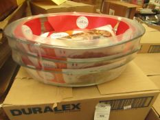 3 x 4L 39cm x 27cm Duralex Oven Dish. new & packaged