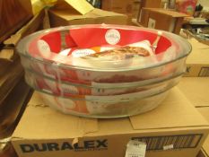 3 x 4L 39cm x 27cm Duralex Oven Dish. new & packaged