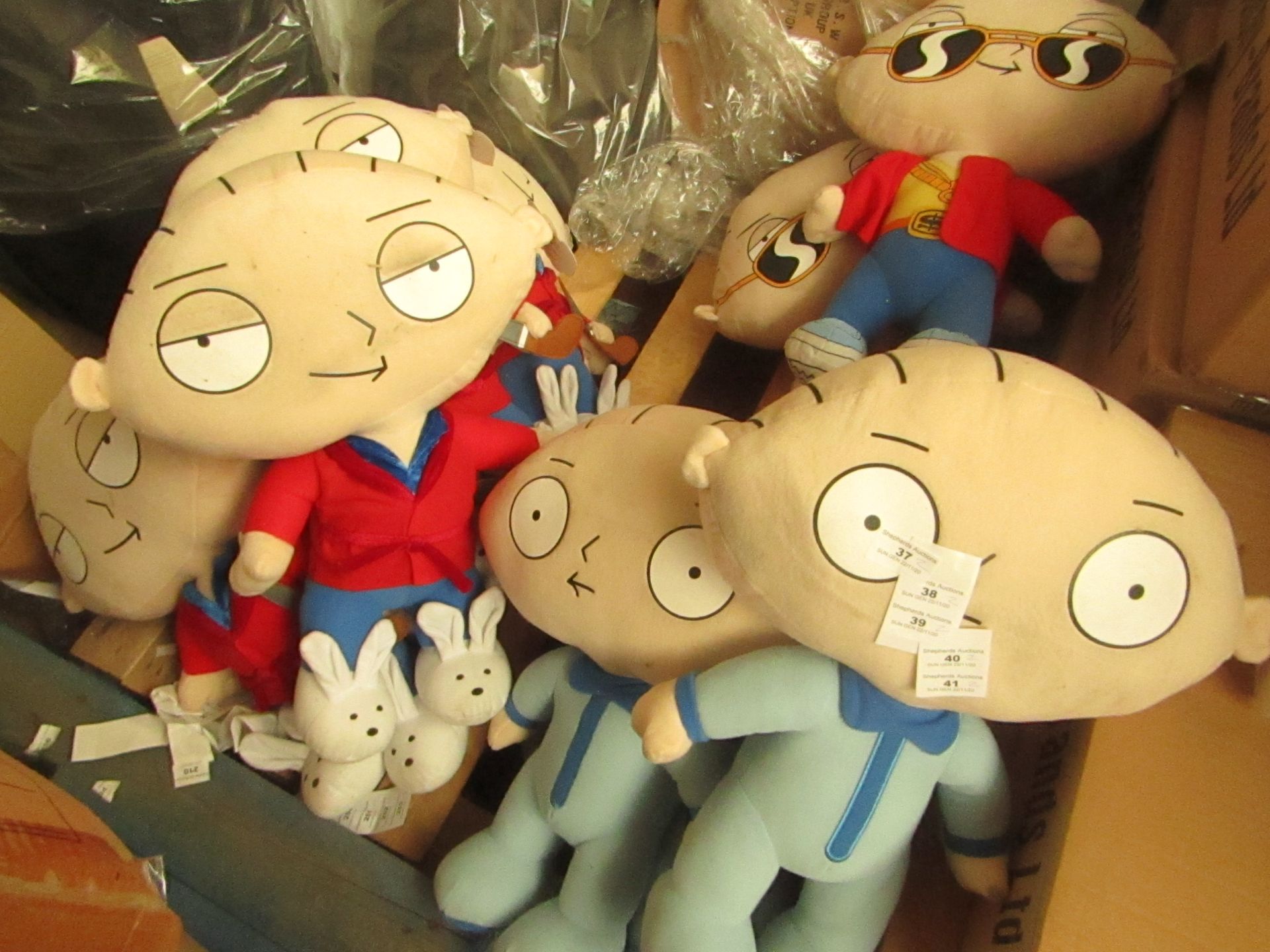 2 x Picked at Random Family Guy Stewie Teddies. 50cm Tall. Unused