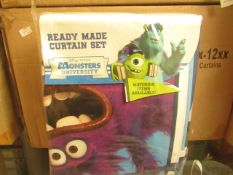 Monsters University Ready Made Curtains. 168cm x 183cm. New & Packaged