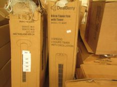 Dealberry 80cm Tower Fan with Timer. Model TF-80AT. Boxed but untested.