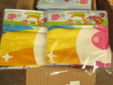 2 x Moshi Monsters i Love Summer Towels. 70cm x 140cm. New & Packaged