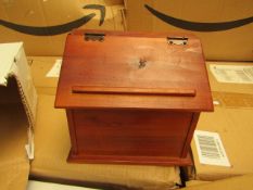 Wooden Trinket Box with Hinged Lid. New & Boxed