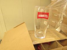 12 x Thwaites Pint Glasses. new & Boxed