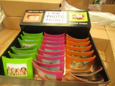 Box of 24 Mini Metal Photo Frames. New & in a Counter Display Box