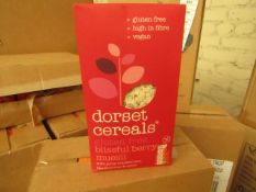 2 x 400g Dorset Cereals Gluten Free Blissful Berry Muesli with Fruit. BB 25/12/20