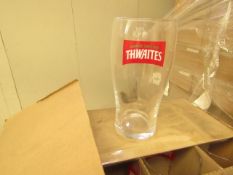 12 x Thwaites Pint Glasses. new & Boxed