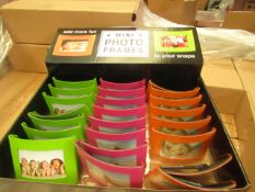Box of 24 Mini Metal Photo Frames. New & in a Counter Display Box