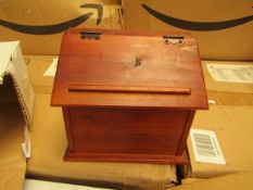 Wooden Trinket Box with Hinged Lid. New & Boxed