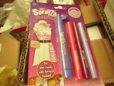 12 x Sprayza Hearts Fabric Pens & Stencils. unused