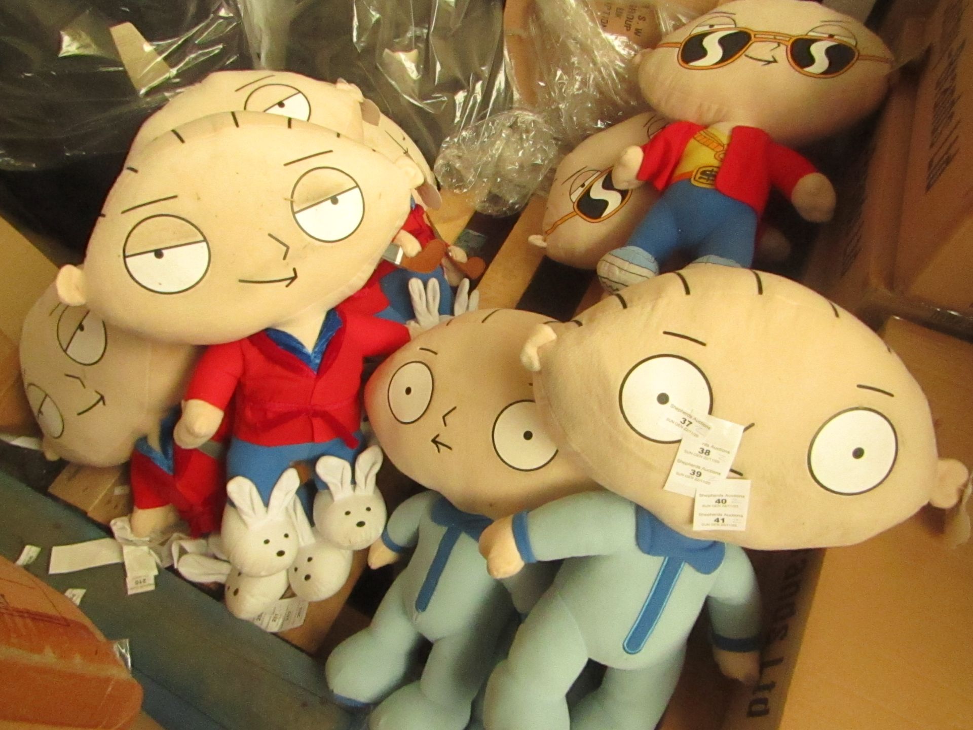 2 x Picked at Random Family Guy Stewie Teddies. 50cm Tall. Unused