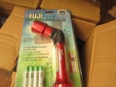 Fuji Enviromax 100 Lumens Bendable Flashlight. Unused & Packaged. Comes with batteries.