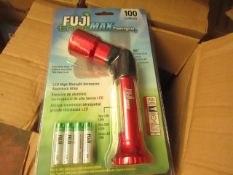 Fuji Enviromax 100 Lumens Bendable Flashlight. Unused & Packaged. Comes with batteries.