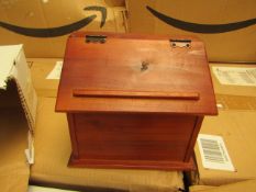 Wooden Trinket Box with Hinged Lid. New & Boxed