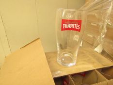 12 x Thwaites Pint Glasses. new & Boxed