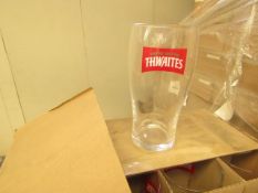 12 x Thwaites Pint Glasses. new & Boxed