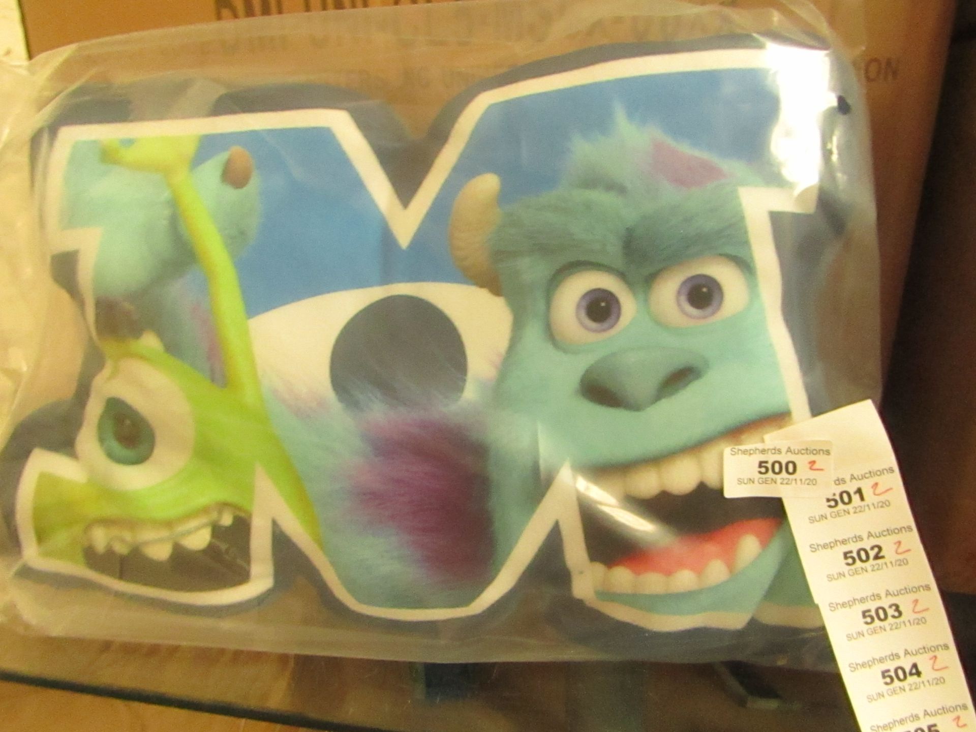 2 x Monsters University Shaped Cushions. New & Packaged