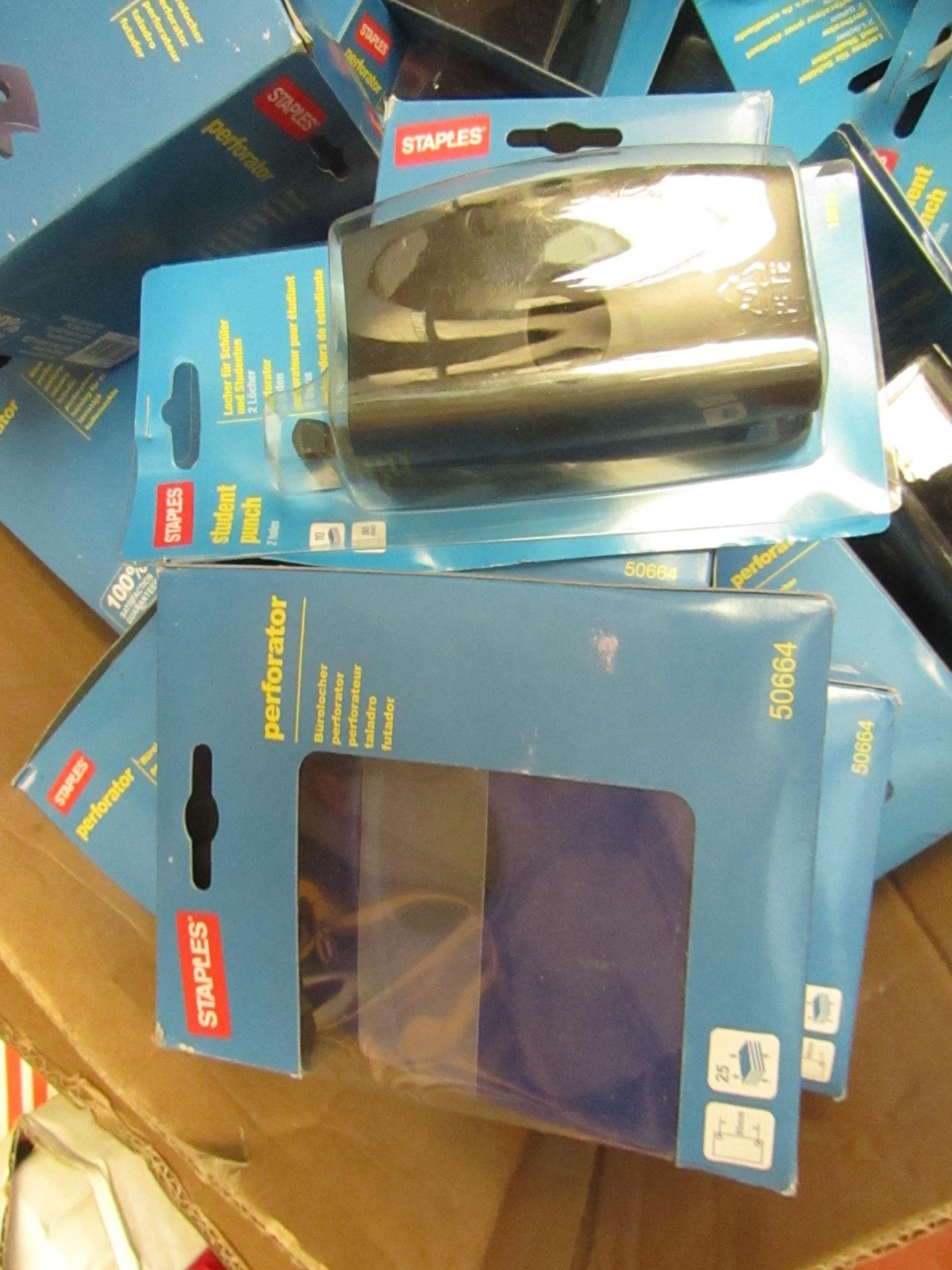 2 Items being a Staple Perforator & a Staples Hole Punch. Both New & packaged