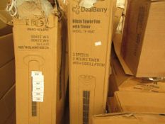 Dealberry 80cm Tower Fan with Timer. Model TF-80AT. Boxed but untested.