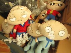 2 x Picked at Random Family Guy Stewie Teddies. 50cm Tall. Unused