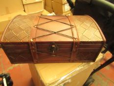 Wooden Chest. 35cm x 23cm x 13cm. New & Boxed