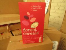 2 x 400g Dorset Cereals Gluten Free Blissful Berry Muesli with Fruit. BB 25/12/20