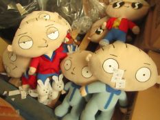 2 x Picked at Random Family Guy Stewie Teddies. 50cm Tall. Unused