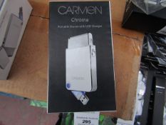 Carmen Chrome portable shave with USB charger, new and boxed.