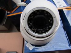 CCTV dome camera, unchecked and boxed.