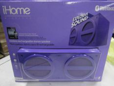 Ihome - Bluetooth Wireless Rechargeable Stereo Speaker - unchecked & Boxed