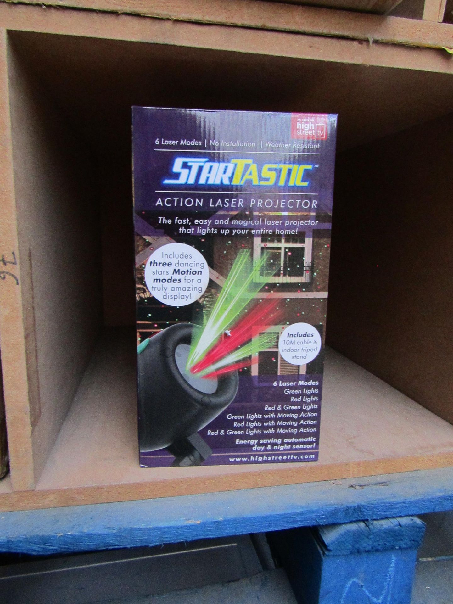 Star Tastic - Action Laser Projector - Includes 10m Cable & Indoor Tripod Stand - Refurbished &