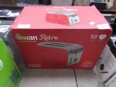 Swan Retro - Two Slice Toaster - RED - unchecked & Boxed