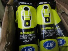 2x JJB - Hi-Vis Yellow Short Sleeve Emergency Jacket (Adult) - New & Packaged.