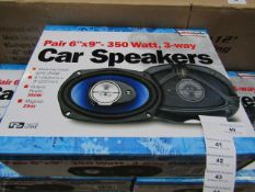 Streetwize Audio - Pair 6" x 9" 350w 3-Way Car Speakers - Unchecked & Boxed.