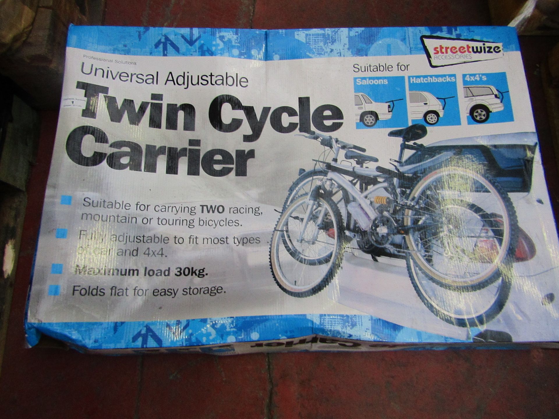 Streetwize - Twin Cycle Carrier (Universal/Adjustable) - (Suitable for Saloons/Hatchbacks) -