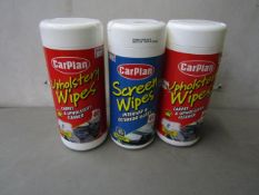 2x Carplan - Upholstery Wipes (Fresh Linen Fragrance) (40 XL Wipes Per Tube) - Unused. 1x