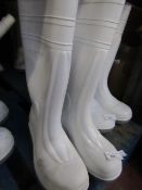 White Steel Toe Cap Wellies - Size 5 - New.