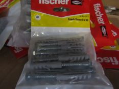 10x Fischer - Coach Screws 6 x 50 (Packs of 10) - All New & Packaged.