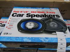 Streetwize Audio - Pair 6" x 9" 350w 3-Way Car Speakers - Unchecked & Boxed.