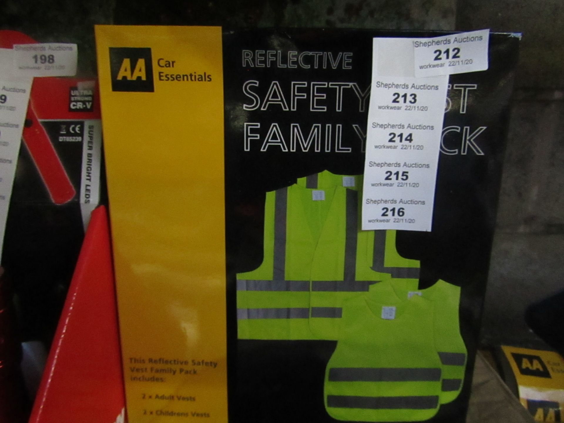 AA - Reflective Safety Vest Family Pack - Unchecked & Boxed.