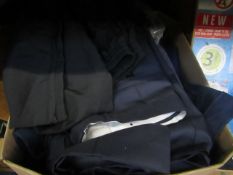 Box of Approx 20 + Assorted Workwear Clothing Items: Pants, Shirts, Etc- All Boxed.