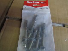 10x Fischer - Throughbolts 10 x 96 (Packs of 5) - All Unused & Packaged.