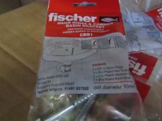 10x Fischer - Hand Rinse & Corner Basin Bracket CBB1 - All Unused & Packaged.