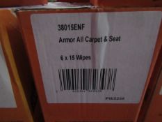 2x Boxes of 6 ArmouAll - Carpet & Seat Wipes (15 Wipes Per Pack) - Unused & Boxed.