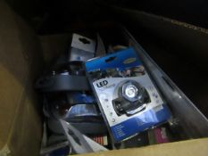 Box of Approx - 15+ Automotive Car Accessories : Bulbs, Headlamp Etc - Boxed.
