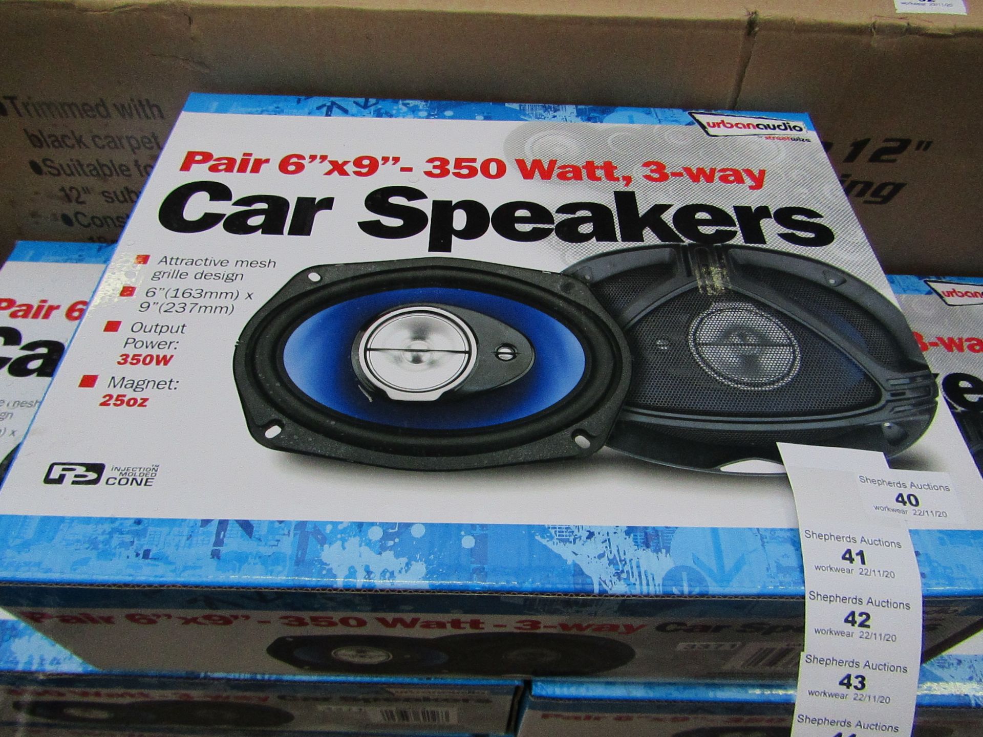 Streetwize Audio - Pair 6" x 9" 350w 3-Way Car Speakers - Unchecked & Boxed.